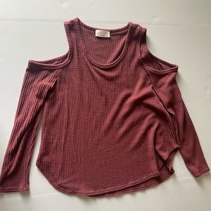 Cold shoulder sweater